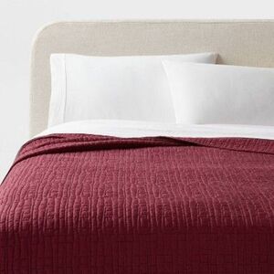 Open Box - Threshold - Full/Queen TENCEL Quilt Wine Red - Threshold: OEKO Red
